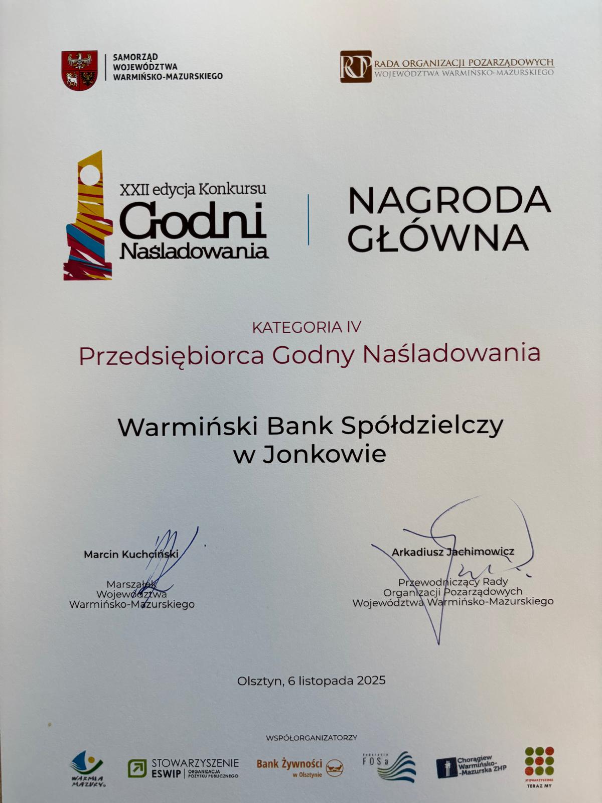Dyplom Godni Naśladowania