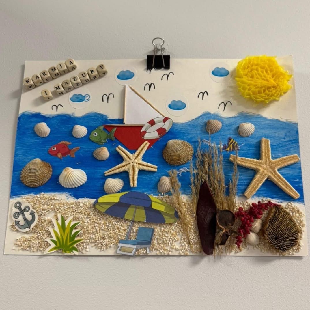 może, plaża, rozgwiazdy