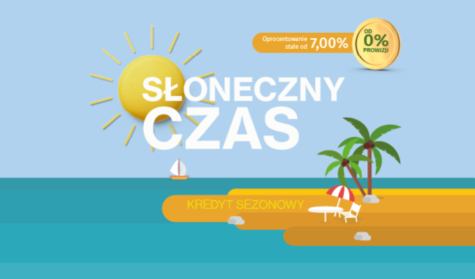 Baner z napisem Lekki Kredyt. Oprocentowanie stałe od 8,00 %. Od 0 % prowizji.