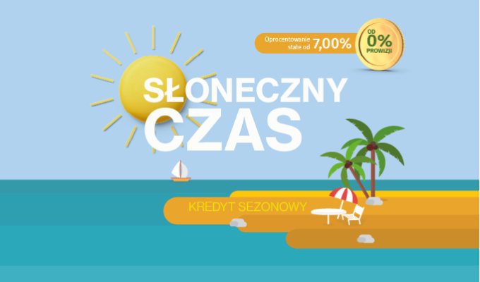 Baner z napisem Lekki Kredyt. Oprocentowanie stałe od 8,00 %. Od 0 % prowizji.