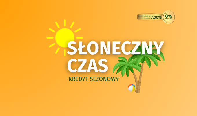 Baner z napisem Lekki Kredyt. Oprocentowanie stałe od 8,00 %. Od 0 % prowizji.